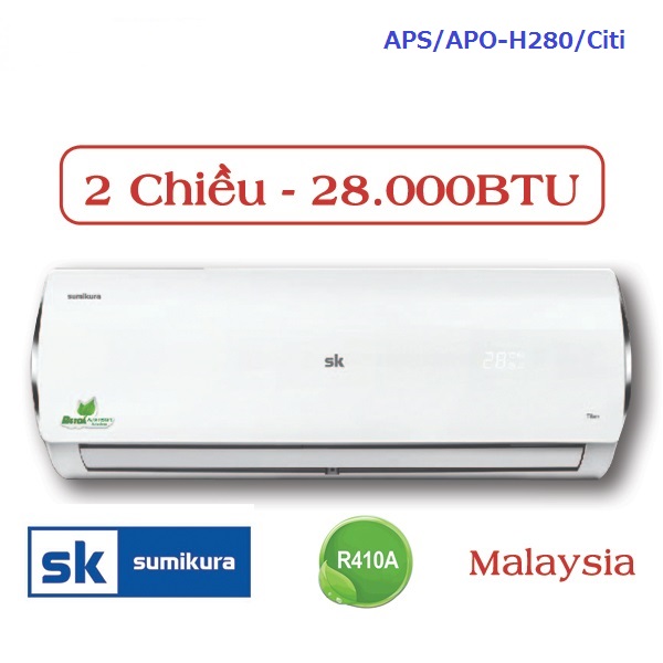 Điều hòa Sumikura 2 chiều 28000btu APS/APO-H280/Citi – 2021