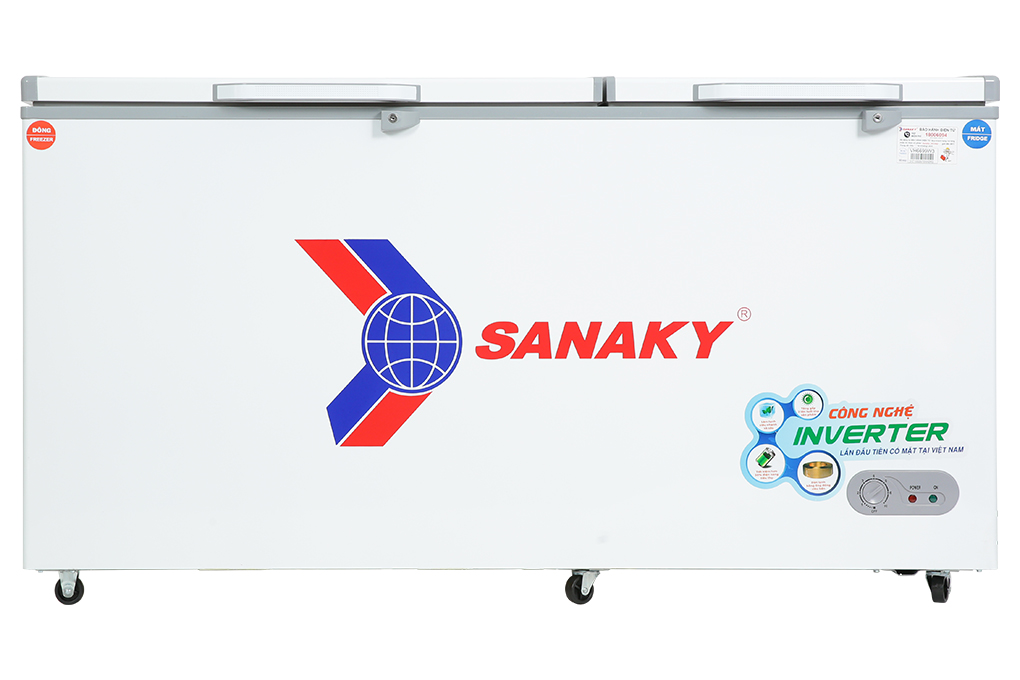 Tủ đông Sanaky Inverter 485 Lít VH-6699W4K kính cường lực