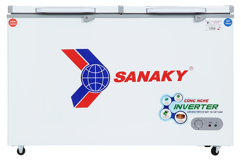 Tủ đông Sanaky Inverter 365 Lít VH-5699W4K kính cường lực